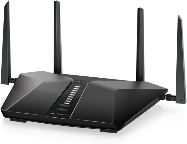 NETGEAR Nighthawk 6-Stream Dual-Band WiFi 6 Router (RAX54S) – Security Features, AX5400 Wireless Speed, Up to 5.4 Gbps, Covers up to 2,500 sq. ft., 25 Devices - 1-Year Armor Subscription Included