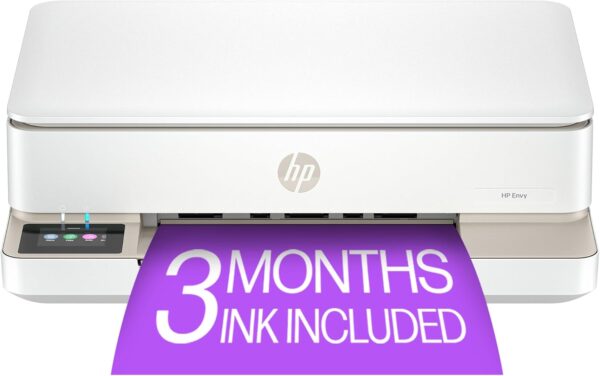 HP Envy 6155e Wireless All-in-One Color Inkjet Printer, Print, scan, Copy, Duplex Printing Best-for-Home, 3 Months of Instant Ink Included (714L5A)